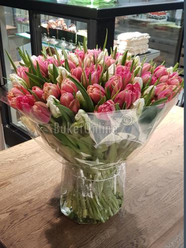 Цветы -  Букет из 101 тюльпана