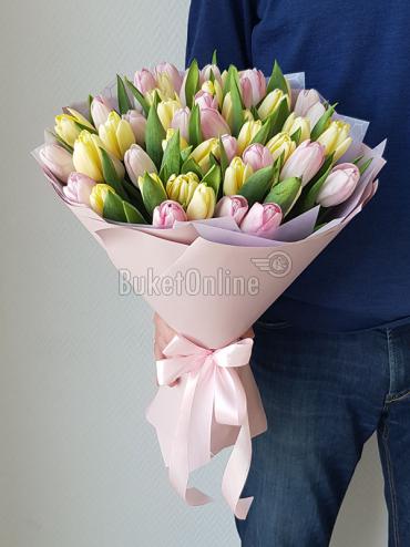 Цветы -  Яркий букет из тюльпанов