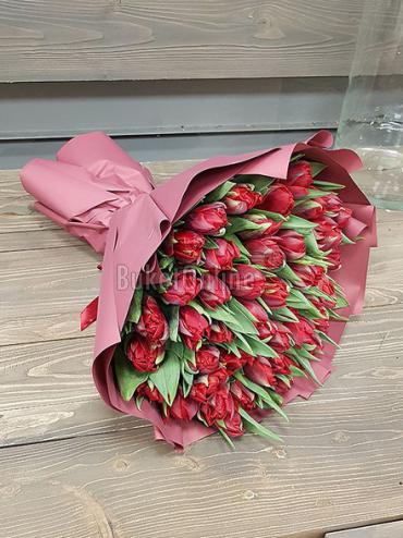 Букет цветов 51 тюльпан Ред Принс