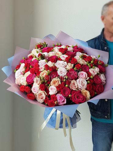 Букет цветов Микс из роз