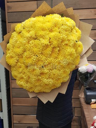 Цветы -  69 желтых хризантем