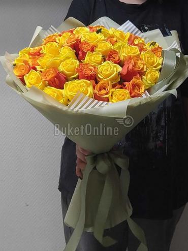 Доставка курьером Солнышко - желтые розы