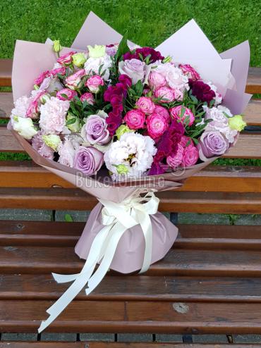 Цветы с доставкой Кустовая роза и Монин Дью