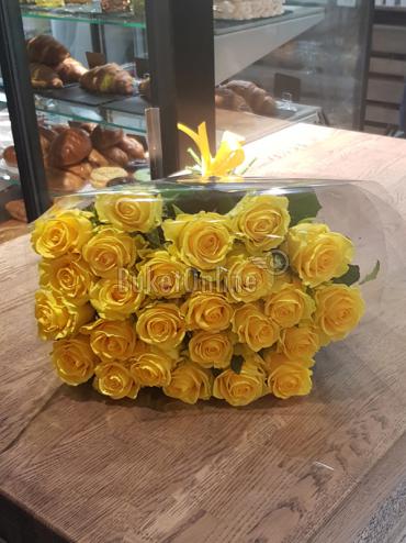 Цветы -  Букет из 25 жёлтых роз