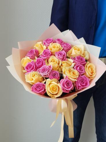 Букет цветов Аква и Пич - букет роз