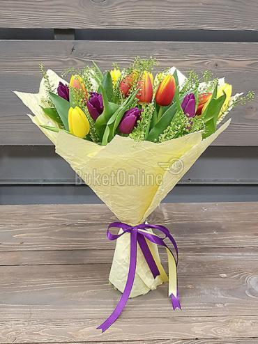 Букет цветов Букет тюльпанов 15шт