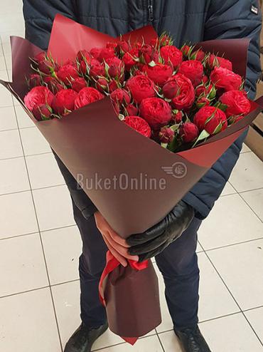 Цветы -  Бархатный сезон - букет из розы Ред Пиано