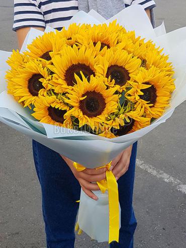 Цветы -  Солнечный букет с подсолнухами