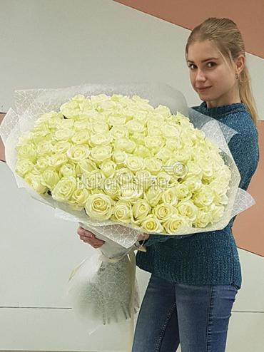Букет цветов Роза Аваланж - 101 штука
