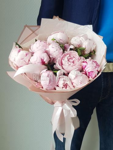 Цветы -  Букет розовых пионов