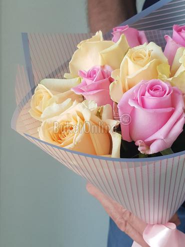 Цветы -  Корпоративный букет из 9 роз