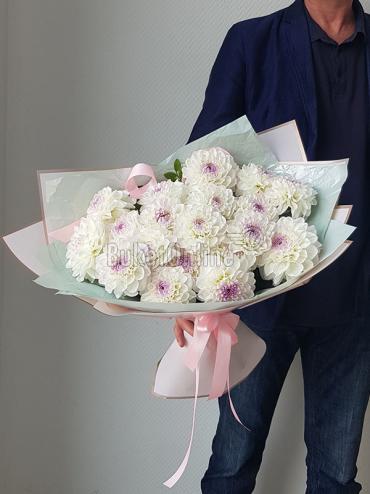 Цветы с доставкой Букет георгин - 19 цветков