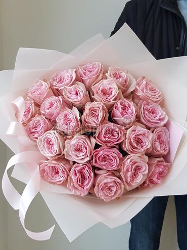 Цветы с доставкой 25 пионовидных роз Пинк Охара