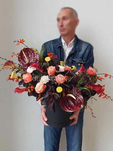 Композиции цветов в шляпных коробках с доставкой по Москве «BuketOnline»