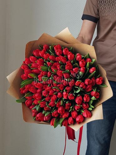 Цветы -  Букет 101 тюльпан