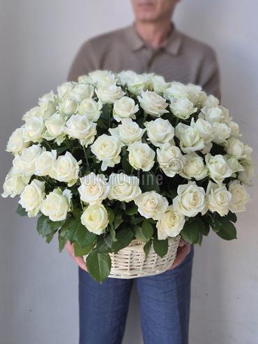 Букет цветов Корзина со 101 розой
