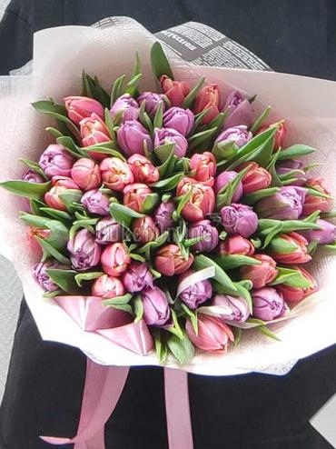 Букет цветов Микс пионовидных тюльпанов