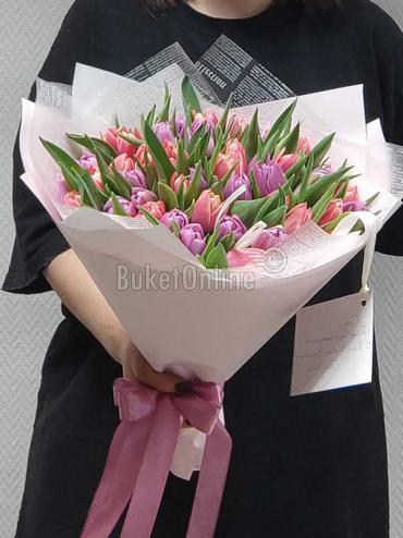 Цветы -  Микс пионовидных тюльпанов